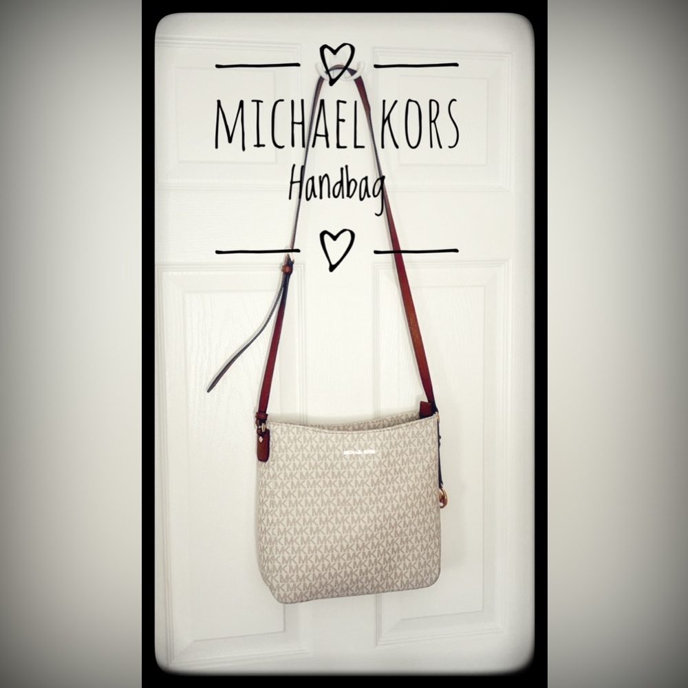 Michael Kors Beige and Brown Crossbody Bag